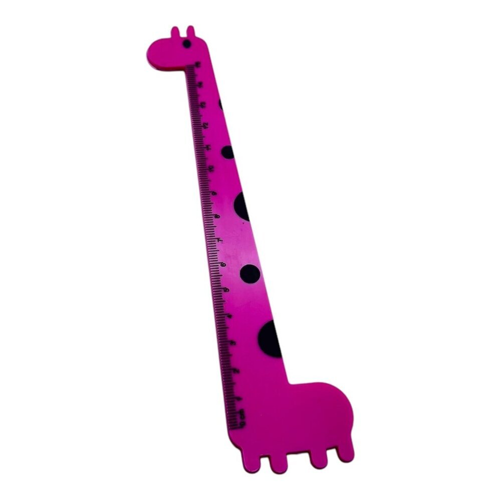 Elephant‎ Alpaca Giraffe Ruler Pink Plastic Drawer Ruler With Black Spots